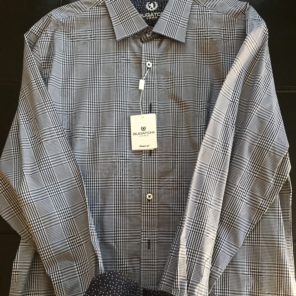 Men’s Bugatchi Dress Shirt. NWT. Shaped Fit.